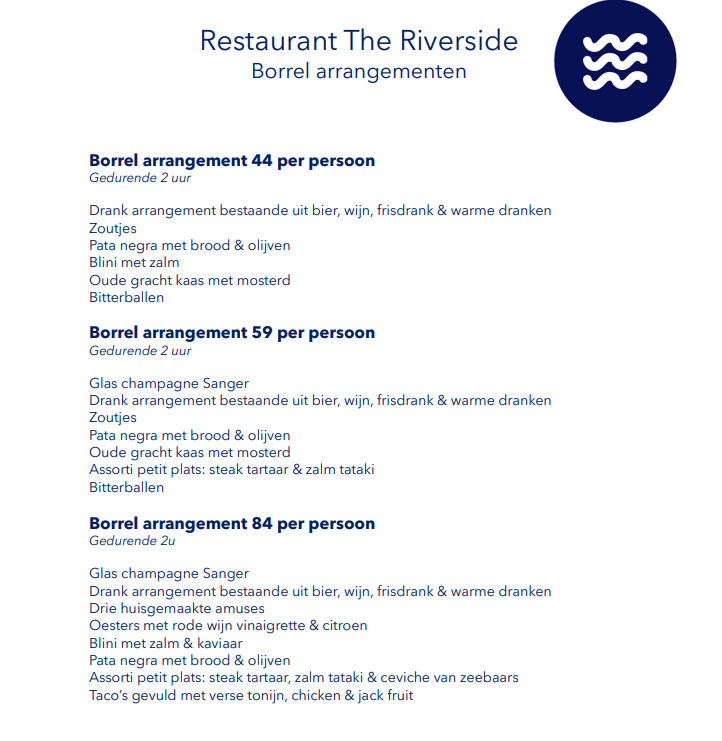 Borrel arrangementen bedrijven
